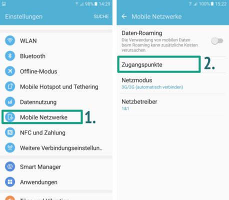 Check in the Android settings in the access points whether the correct one is stored there