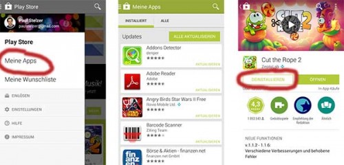 Uninstall apps directly from Google Play