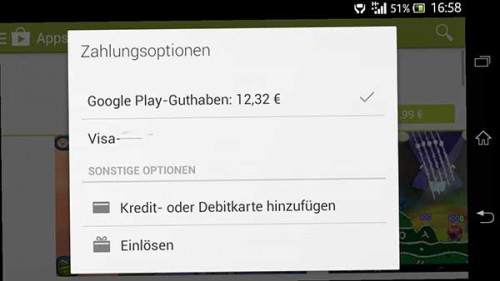 Get Google Play credit in the app