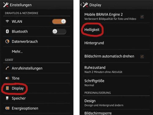 Reduce screen brightness on Android for more battery life