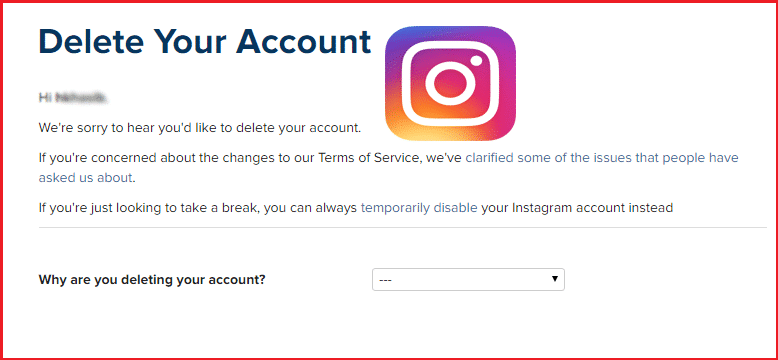 how do i delete my instagram account