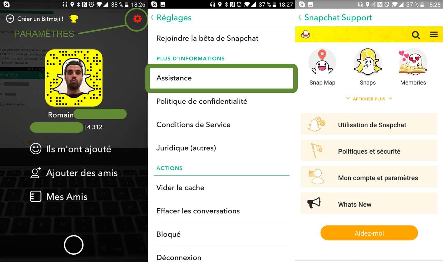 comment voir son compte snapchat