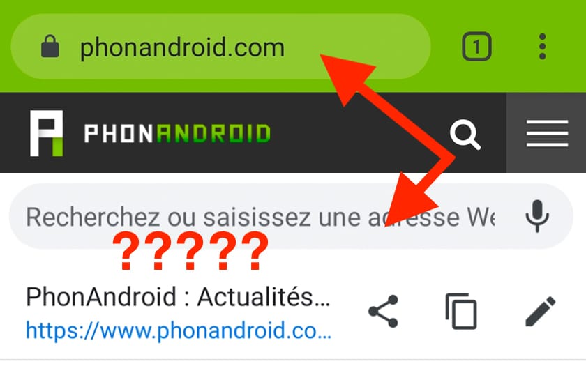 Chrome Android edit URL address bar
