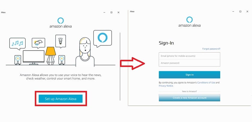 Alexa configuration on Windows 10