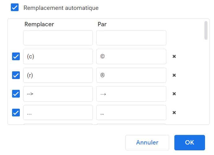 gdoc shortcuts