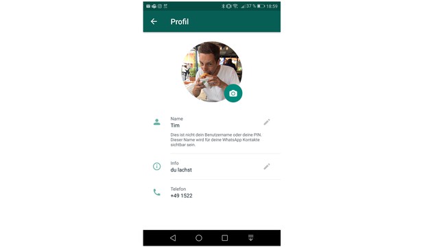 Set up a profile on WhatsApp