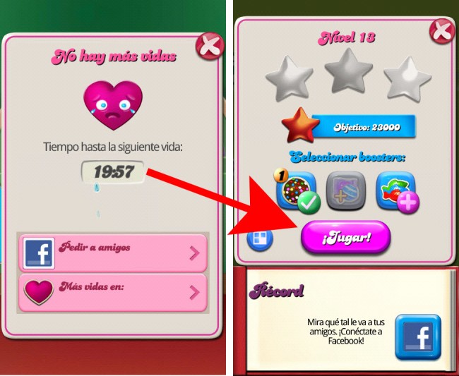 Get new lives candy crush with time travel