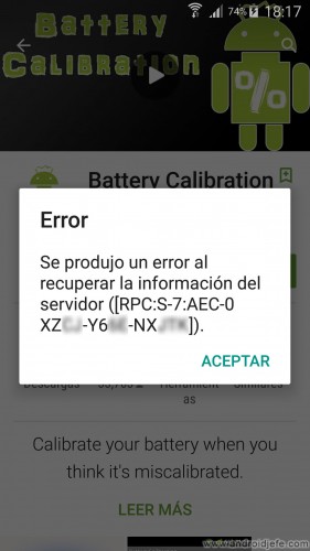 Error retrieving information from server ([RPC: S-7: AEC-0 XZXX-Y6XX-NXXXX]) in Play Store app
