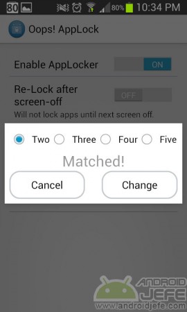 Oops app locker configure button pattern