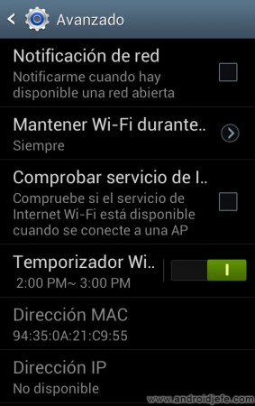 activate samsung wifi timer