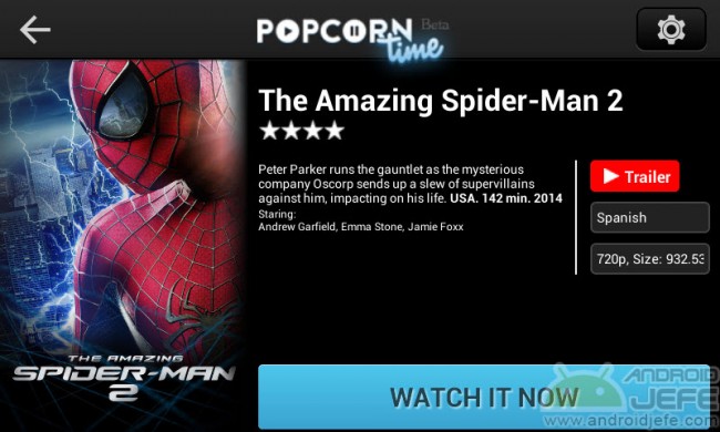 amazing spiderman 2 popcorn time