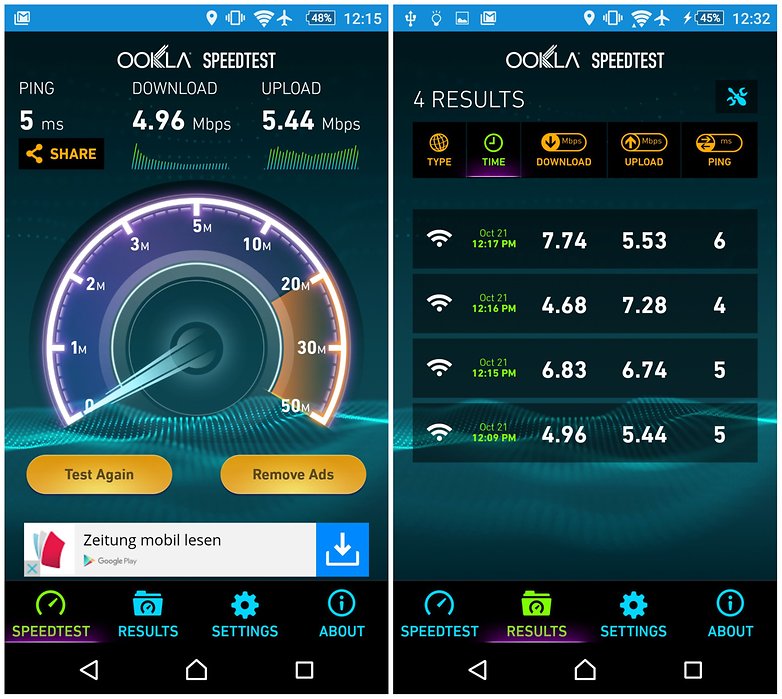 androidpit speedtest screenshot 2