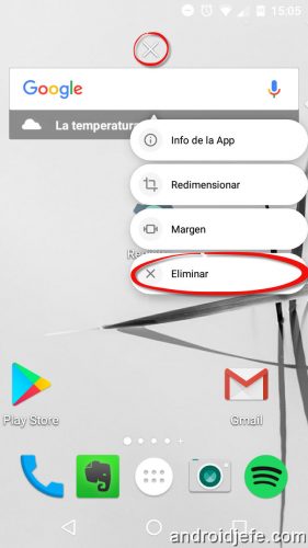 Remove Google Android bar