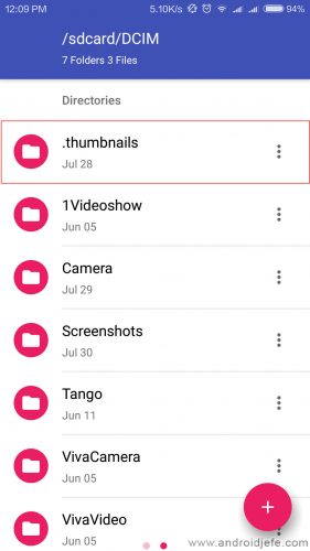 delete thumbnails android manual