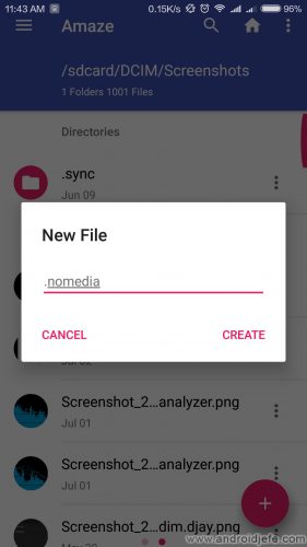 delete thumbnails android nomedia