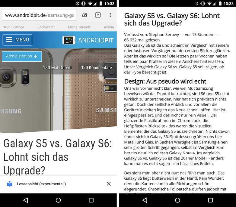 chrome android read mode