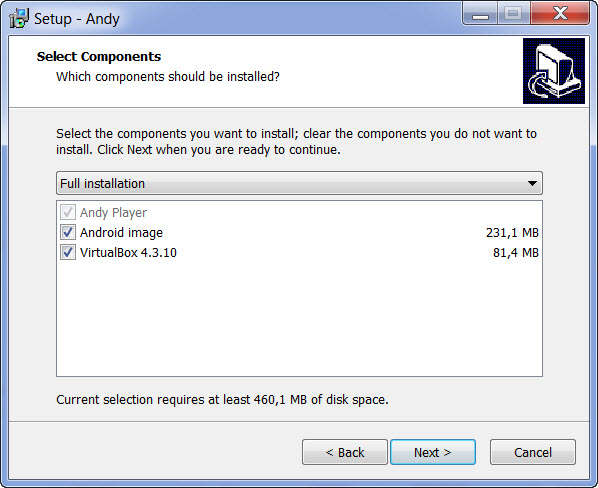 components install andy