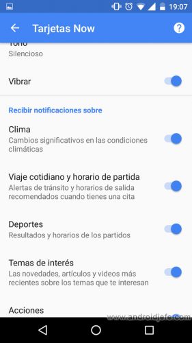 disable notifications google now settings