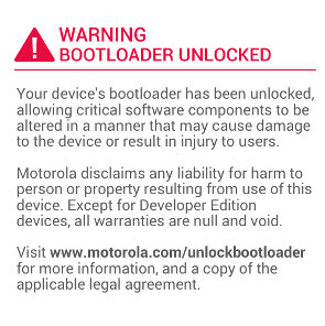 unlock bootloader moto g warning