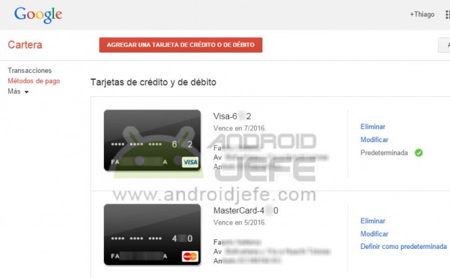 delete android credit card