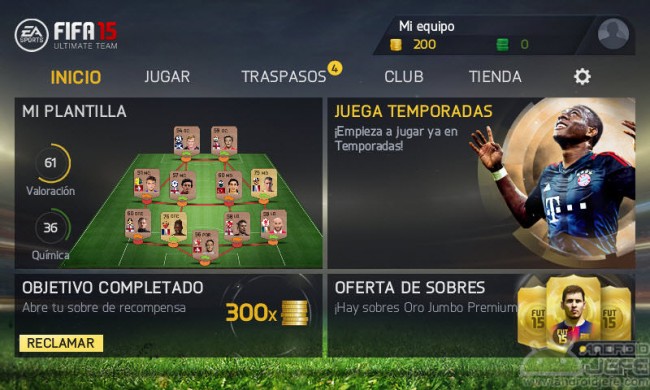 fifa15 for android main menu