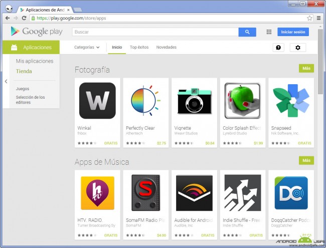 Google Play web version