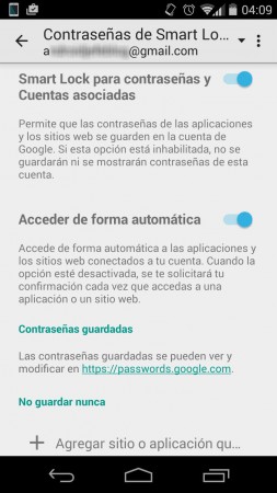 google smart lock passwords settings