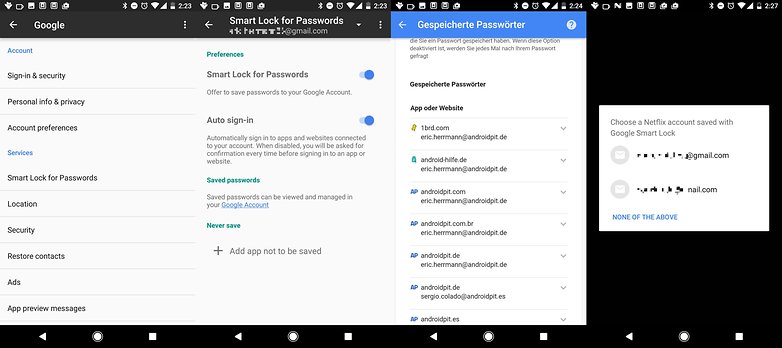 add password to google smart lock