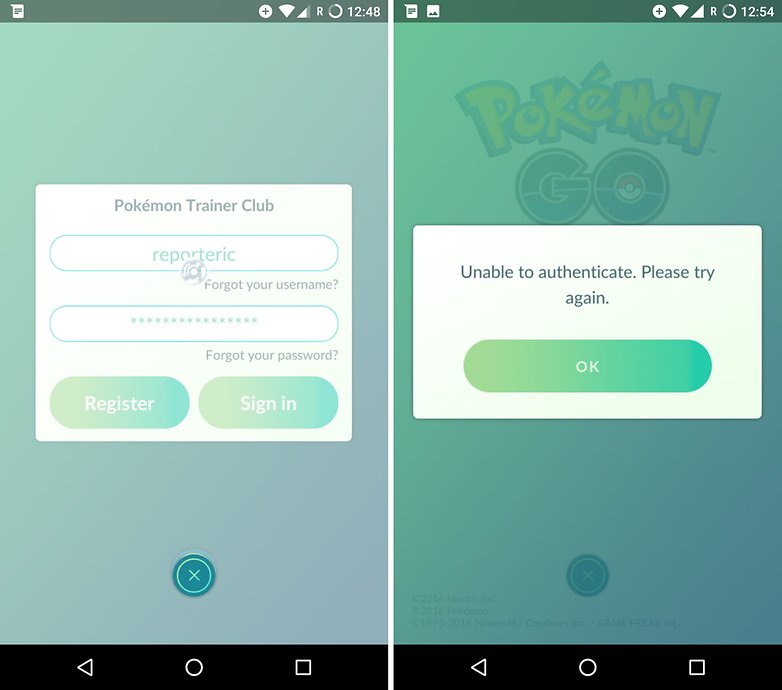 microg lineage pokemon go error