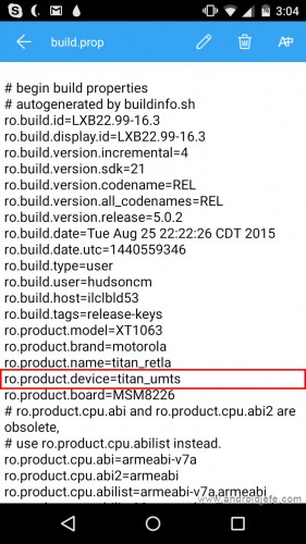 android device name codename build.prop