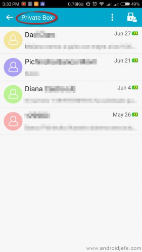 hide sms android private tray