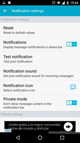 hide sms android notifications
