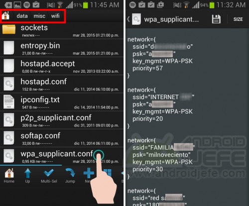Samsung Galaxy S3 mini wpa-supliccant.conf file with root