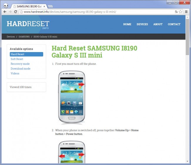 Tutorial to make Hard Reset an S3 mini