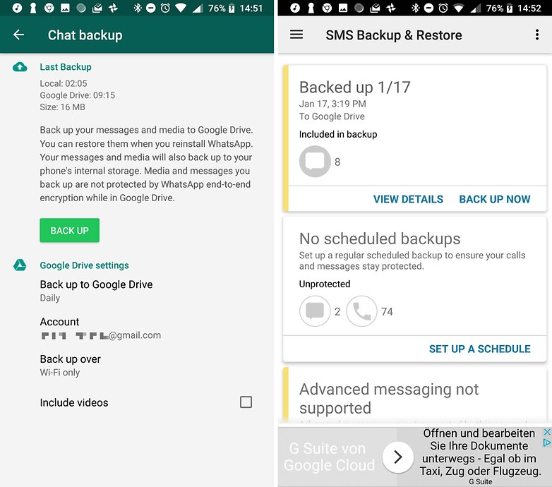 whatsapp sms backup