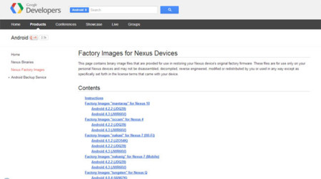 Factory images for the Nexus
