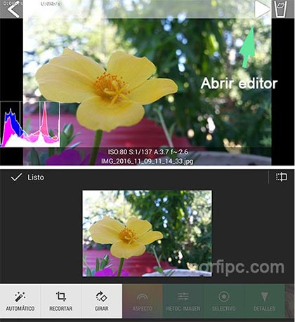 FreeDCam application photo viewer and editor