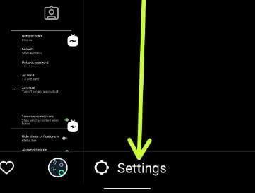 Touch Settings to access Instagram settings and send notifications.