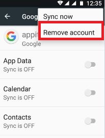 Delete your Google account to fix error 481 in the Play Store