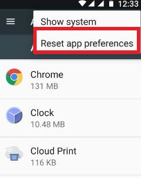 Reset app preference to fix error 481 on Play Store