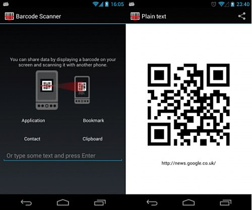 Install apps from QR codes