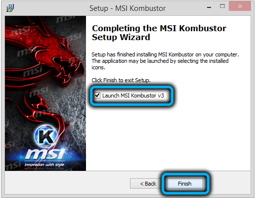 Completing the MSI Kombustor installation