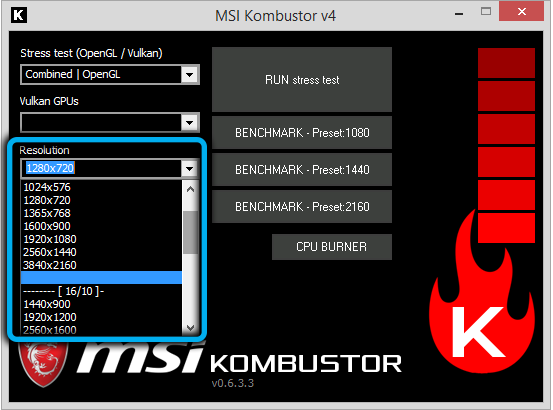 MSI Kombustor Resolution