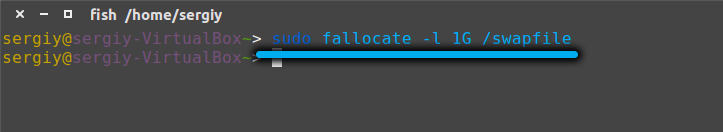 sudo fallocate on Linux