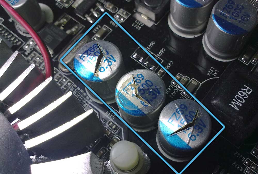 Capacitors on the motherboard