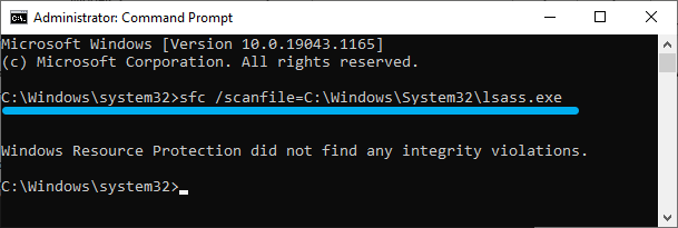 Windows scanfile command
