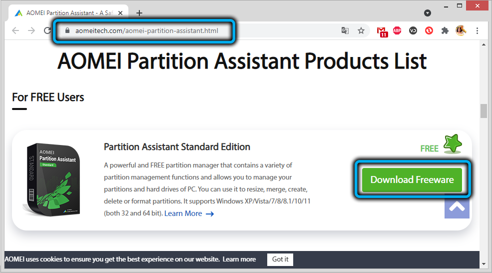Download AOMEI Partition Assistant 