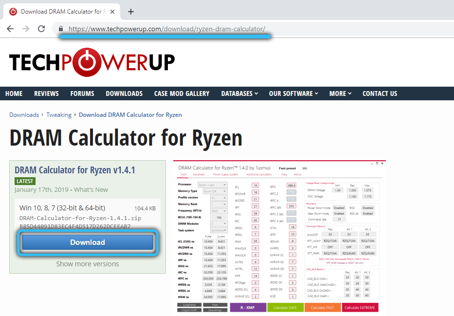 Download Ryzen Dram Calculator