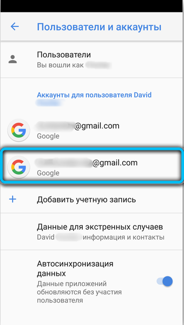 Choosing a Google Account on Android