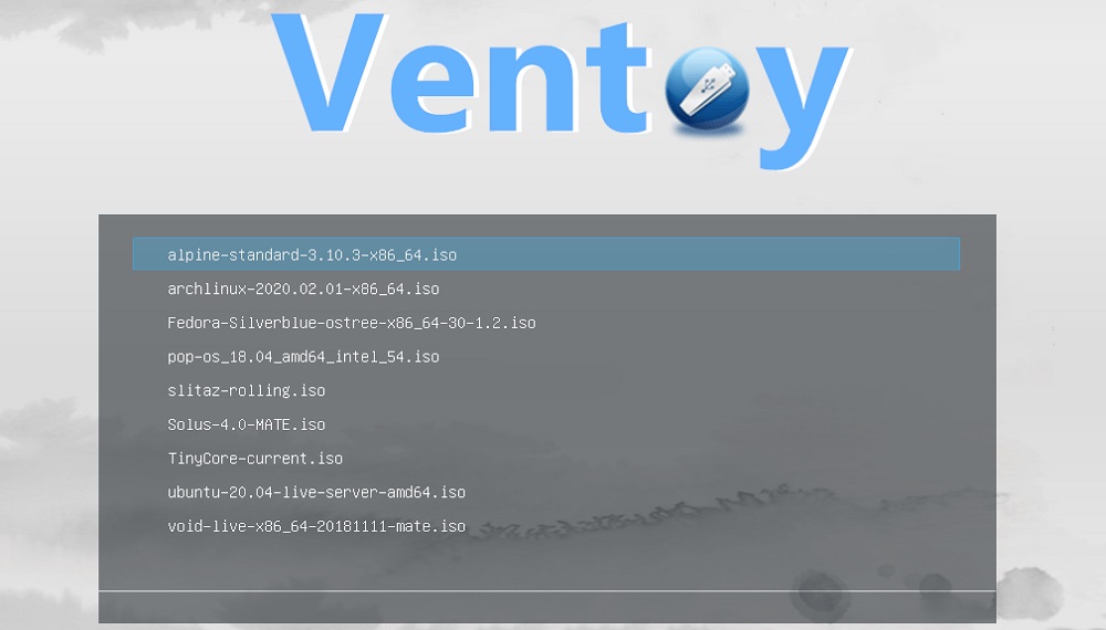Using the Ventoy utility